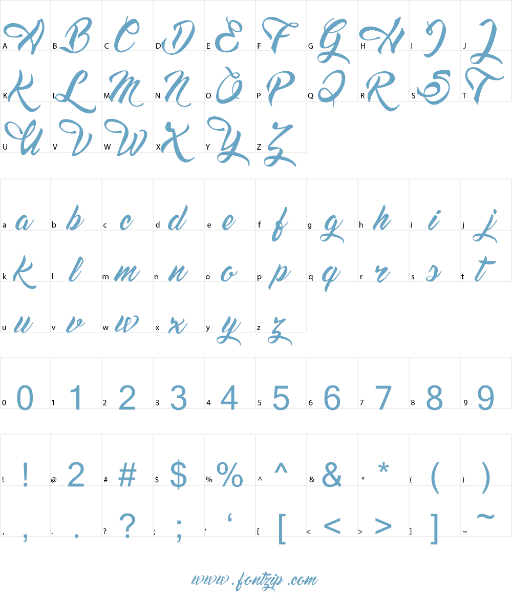 Dream American Diner demo Font Character